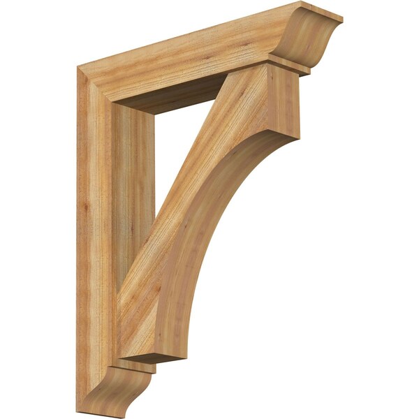 Ekena Millwork Westlake Traditional Rough Sawn Bracket w/ Offset Brace, Western Red Cedar, 8"W x 36"D x 44"H BKT0806X36X44WTL01RWR - main